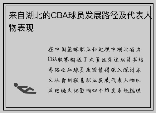 来自湖北的CBA球员发展路径及代表人物表现